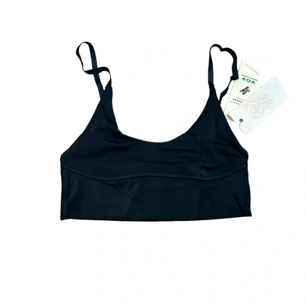 We are HAH | Free People Scoop Neck Cami BrHAH Bralette Black Noir Size XS NWT